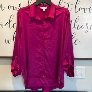 Hot pink She + Sky blouse top